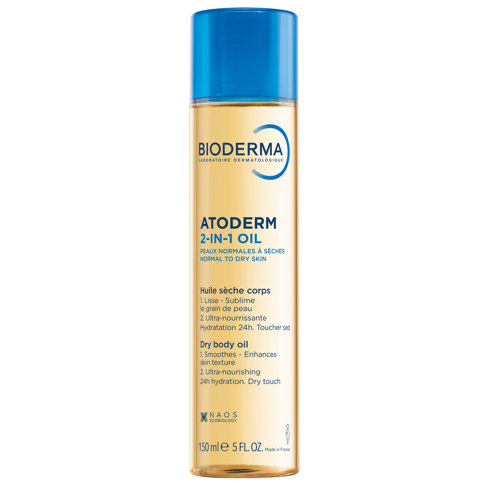 Bioderma Atoderm 2 in 1 Oil Secco Levigante e Nutriente per Pelle Normale e Secca 150 ml